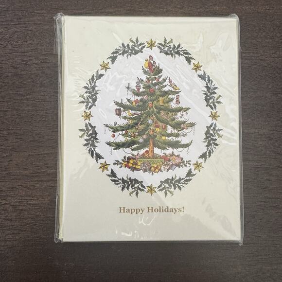 VTG Spode "Happy Holidays" Christmas Cards Envelopes Set Of 8 New In Package - Picture 1 of 11